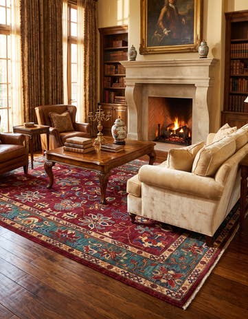 6' 9 x 9' 10 Hand Knotted Heriz Rug