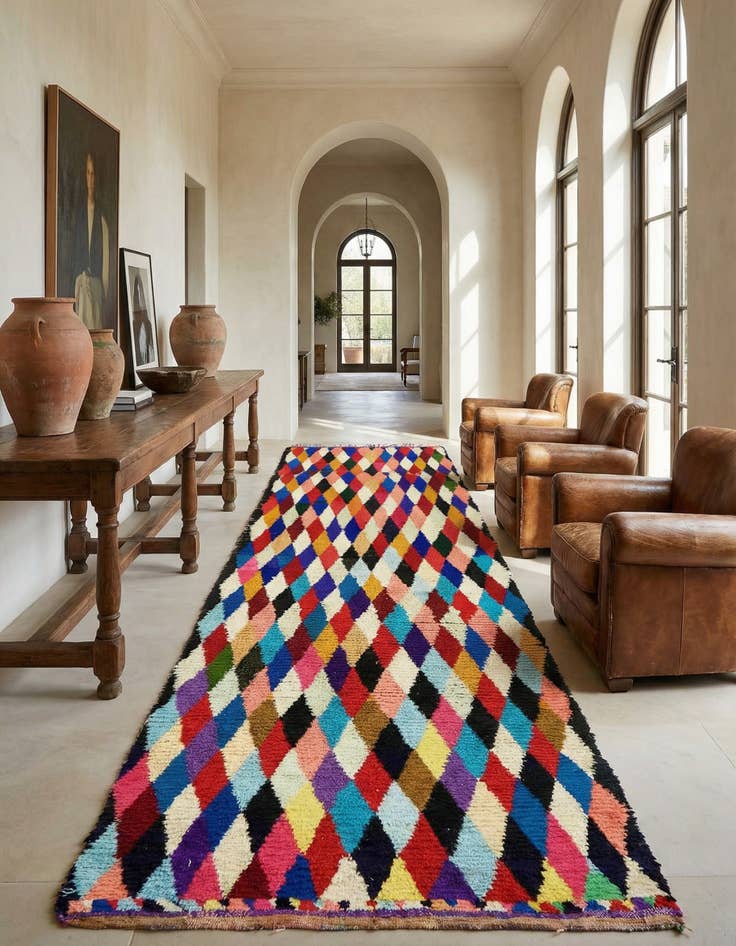 Detail image of 6' x 13' 8 Hand Knotted Moroccan Wool Runner Rug