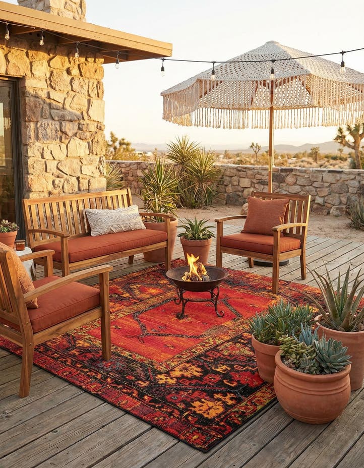 6' x 6' Easy-Clean Tribal Indoor / Outdoor...