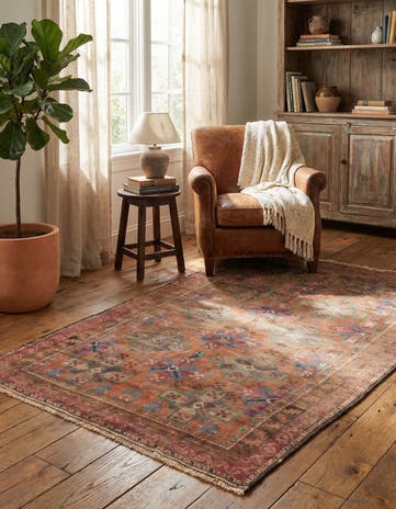 3' 7 x 5' 10 Hand Knotted Ultra Vintage Persian Wool Rug