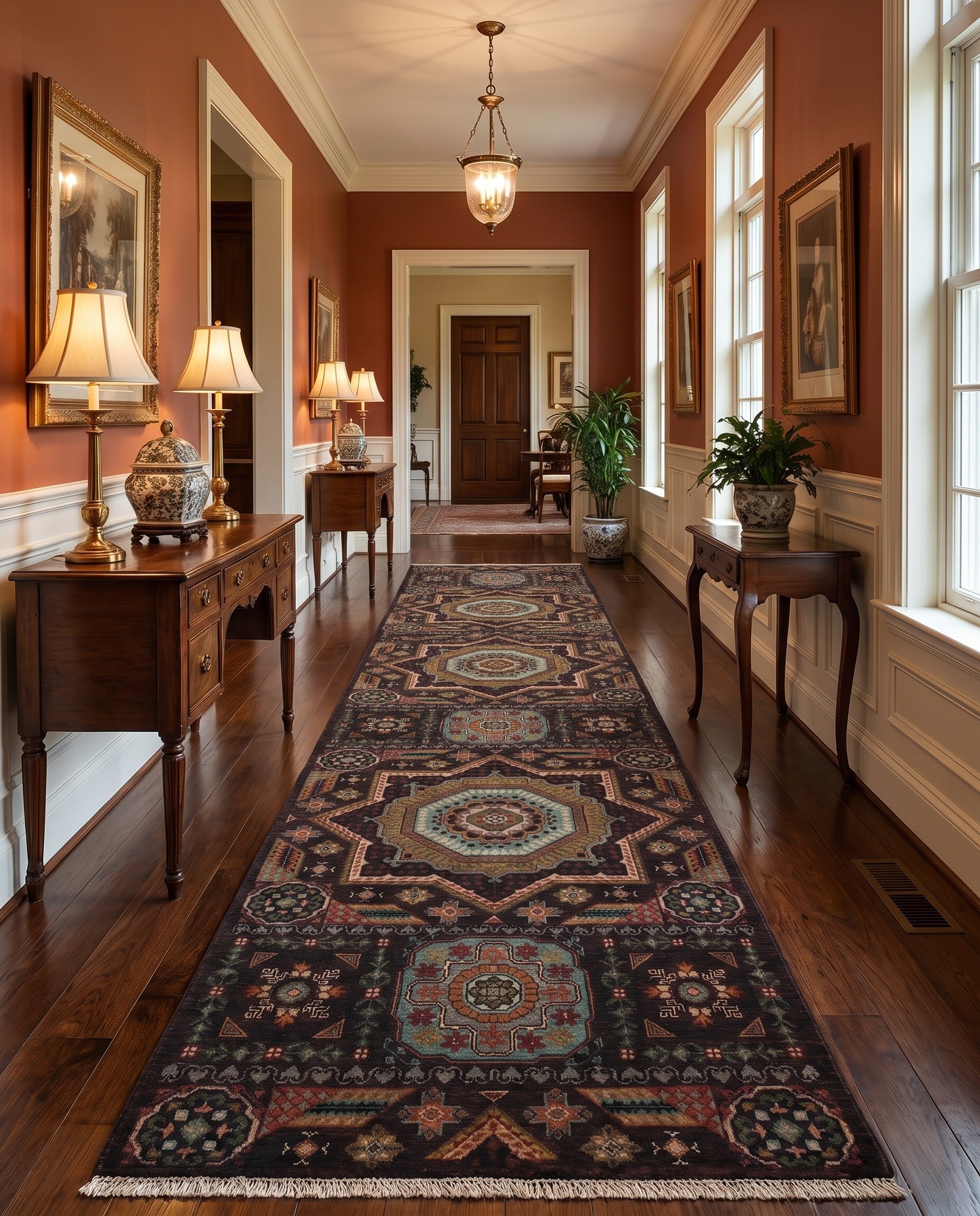 2' 7 x 11' 10 Hand Knotted Mamluk Ziegler Runner Rug