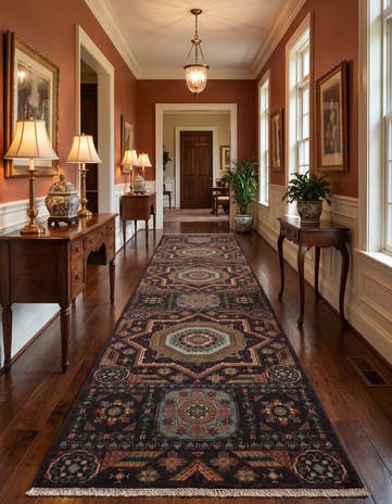 2' 7 x 11' 10 Hand Knotted Mamluk Ziegler Runner Rug