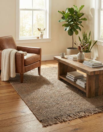 Gray Hand Woven Chunky Jute Rug