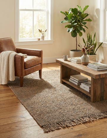 Gray Hand Woven Chunky Jute Rug