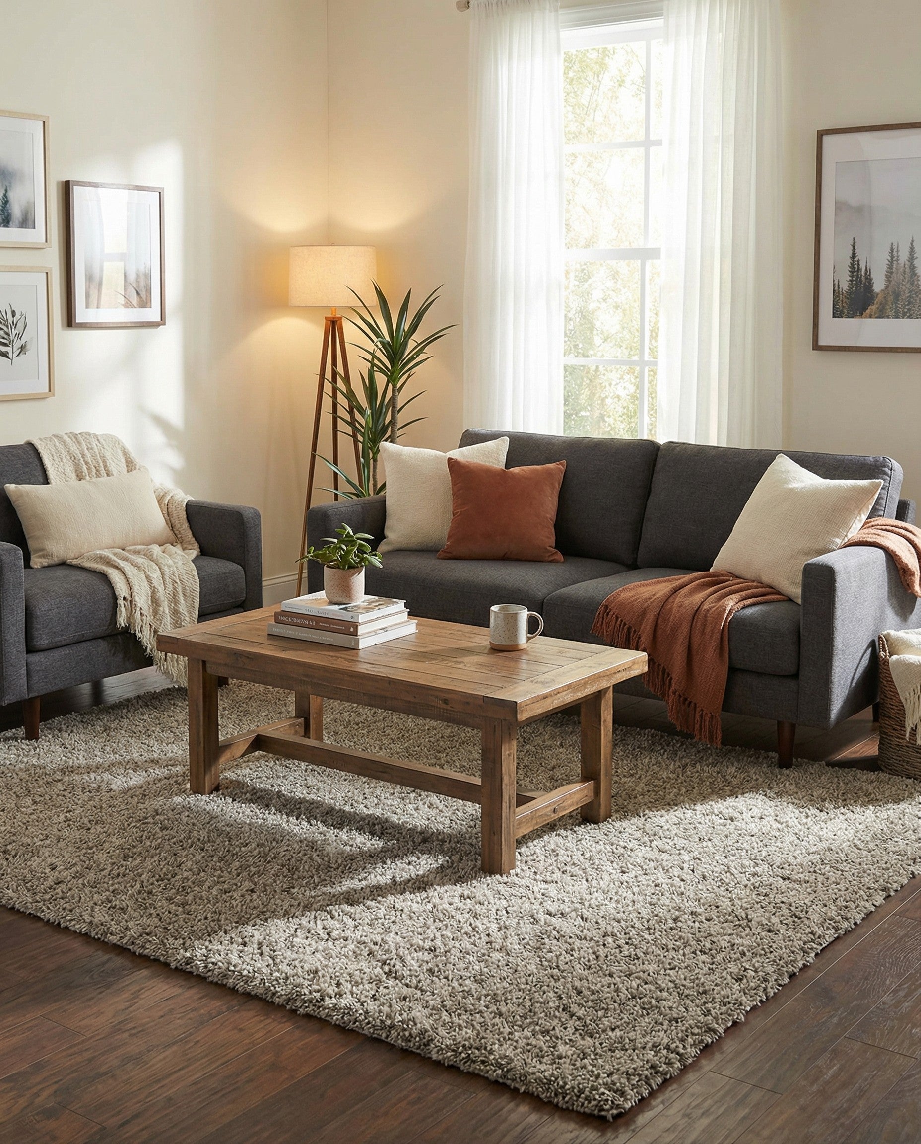 5' x 7' Solid Shag Rug