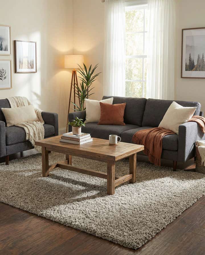 5' x 7' Solid Shag Rug