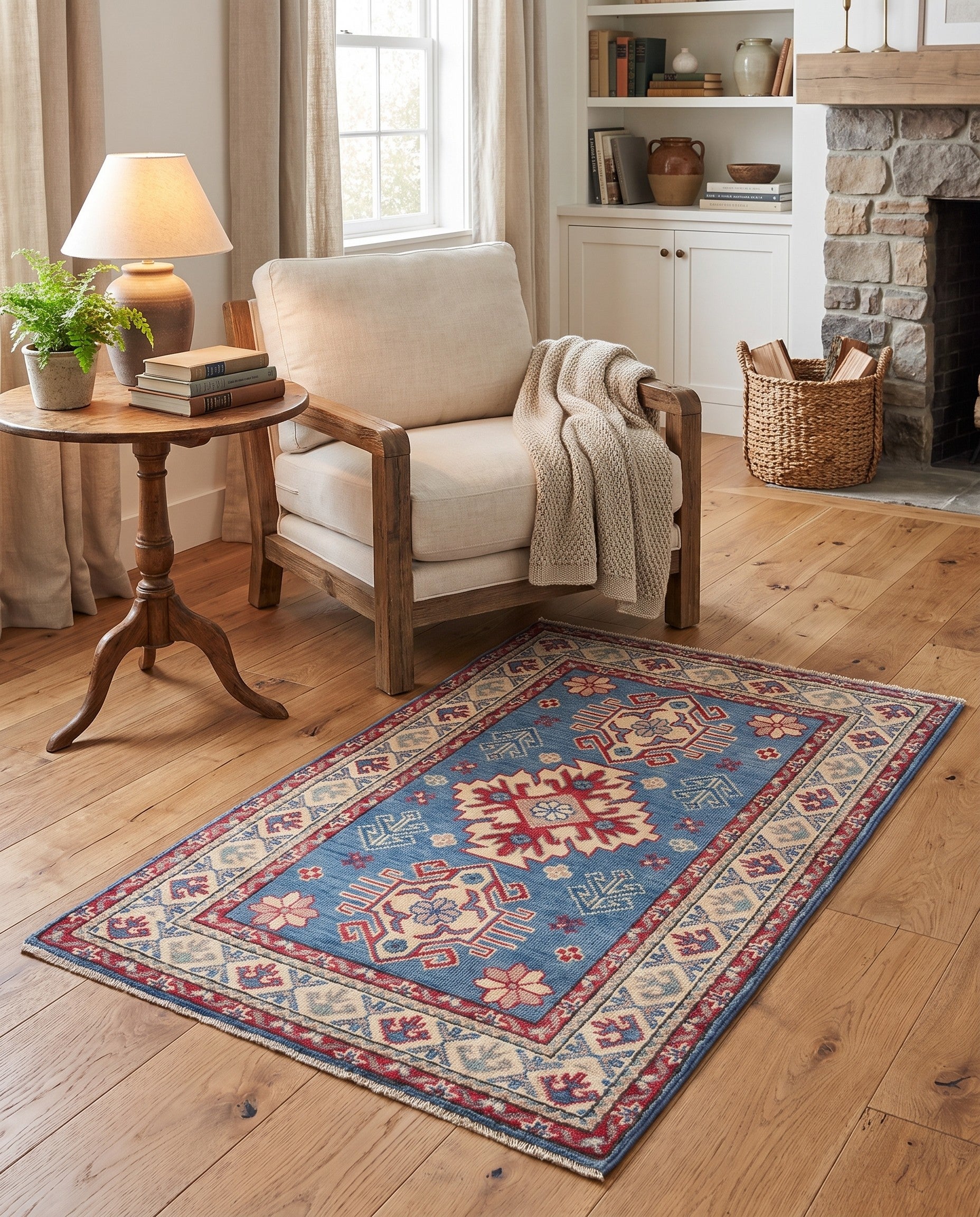 2' 7 x 4' Hand Knotted Kazak Rug