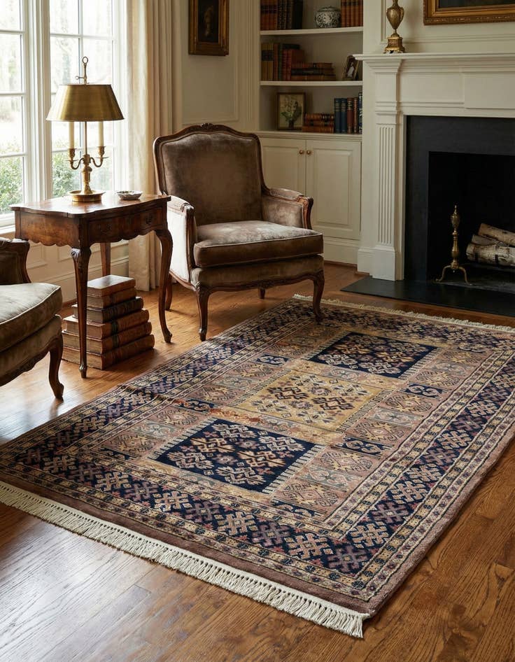 Detail image of 4' 2 x 6' 3 Hand Knotted Bokhara Oriental Rug