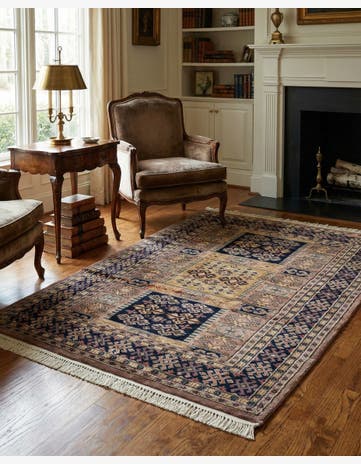 4' 2 x 6' 3 Hand Knotted Bokhara Oriental Rug