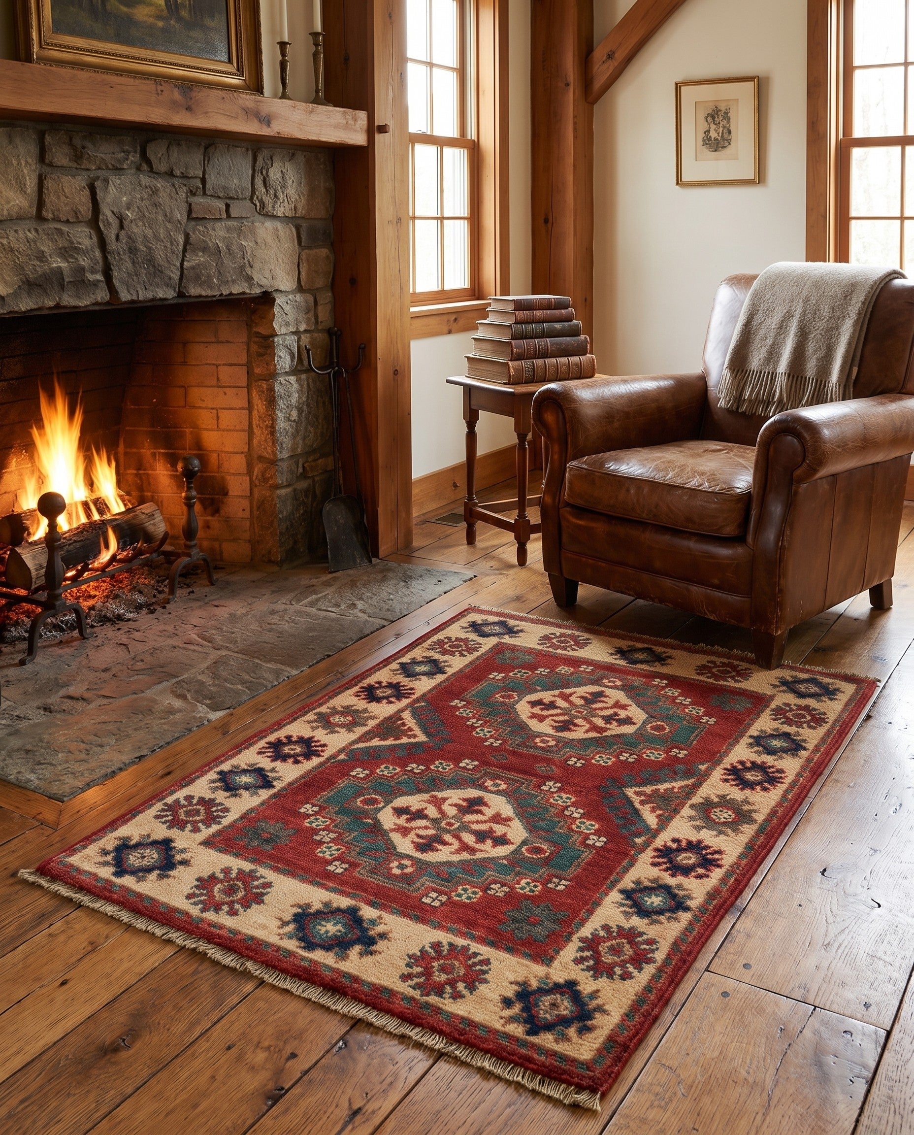 2' x 2' 11 Hand Knotted Kazak Rug