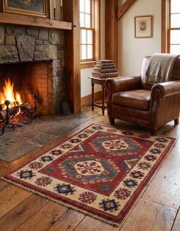 2' x 2' 11 Hand Knotted Kazak Rug