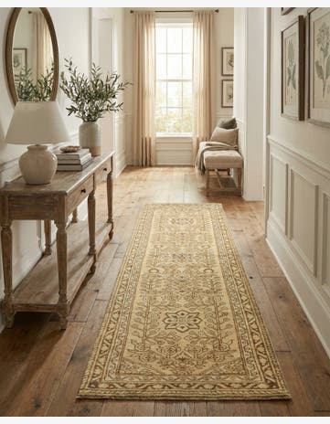 2' 9 x 9' 5 Hand Knotted Oushak Wool Runner Rug