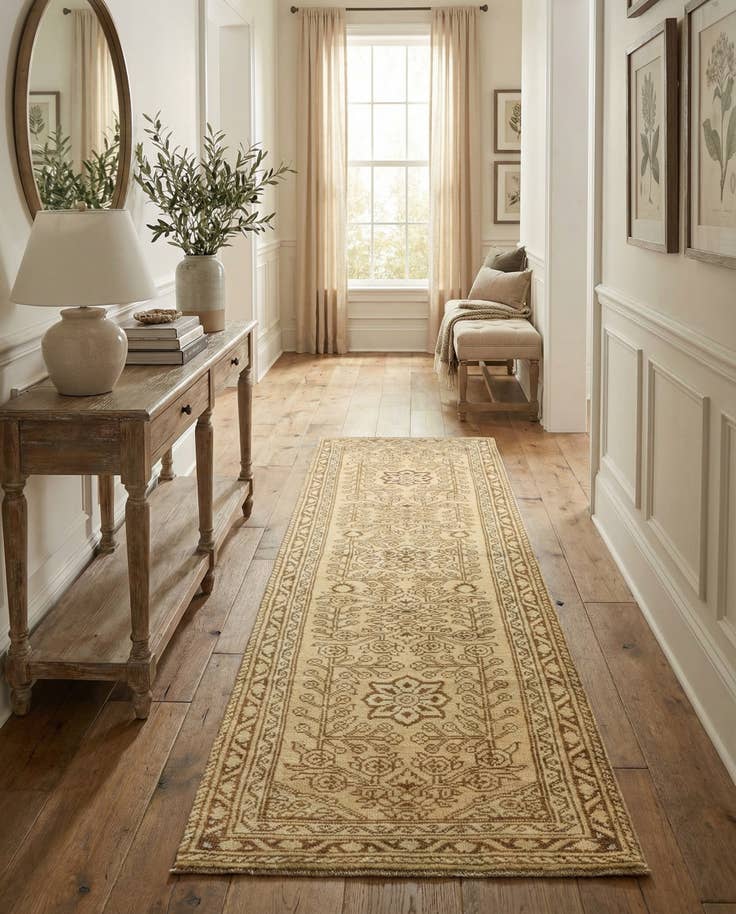 Detail image of 2' 9 x 9' 5 Hand Knotted Oushak Wool Runner Rug