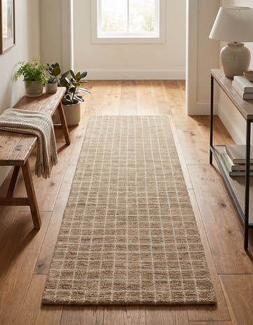 Cappucino Brown Heritage Line Wool Runner Rug