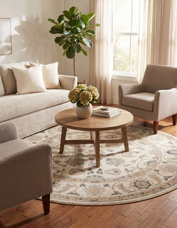 Ivory Aurelia Round Rug