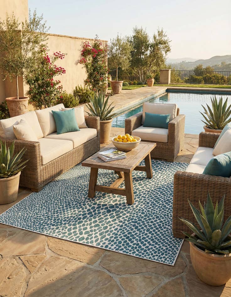 Detail image of 7' 10 x 7' 10  Washable Jill Zarin Cape Town Indoor / Outdoor Square Rug