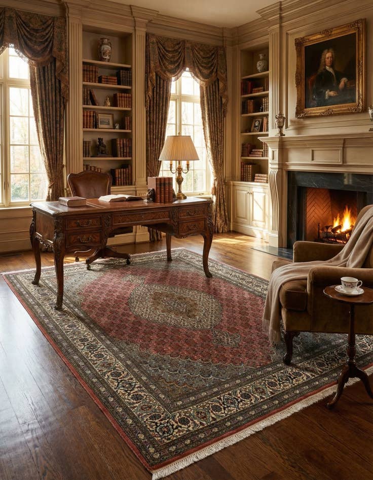 Detail image of 5' 1 x 6' 11 Tabriz Mahi Wool Rug