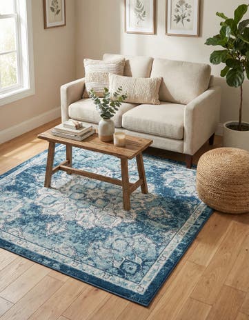 Navy Blue Parker Square Rug