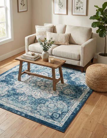 Navy Blue Parker Square Rug