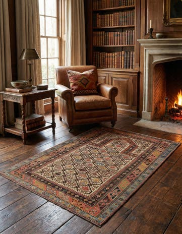 3' 7 x 4' 5 Marasali Wool Square Rug