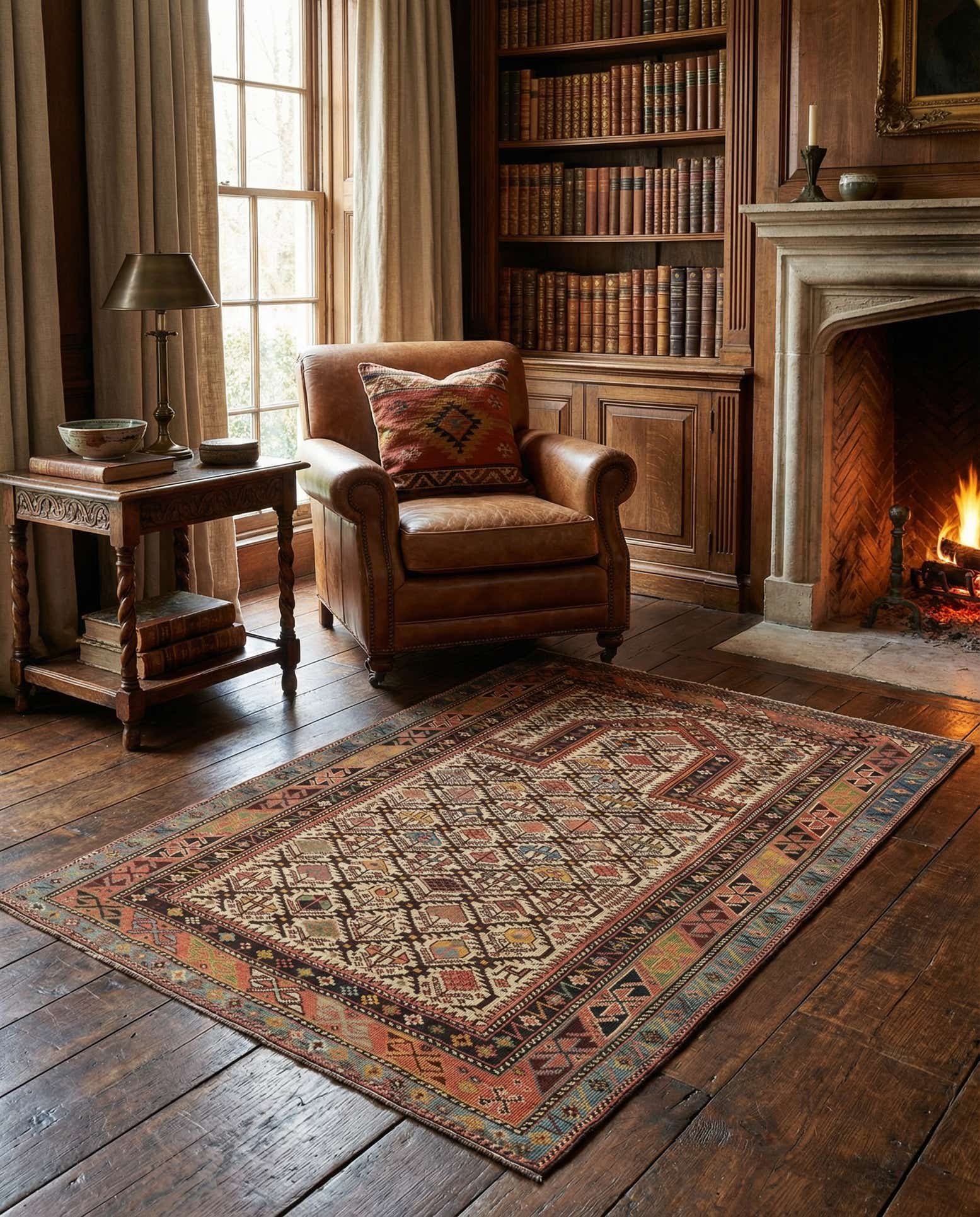 3' 7 x 4' 5 Marasali Wool Square Rug
