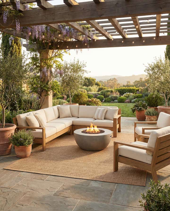 7' 10 x 10' Easy-Clean Border Indoor / Outdoor Rug