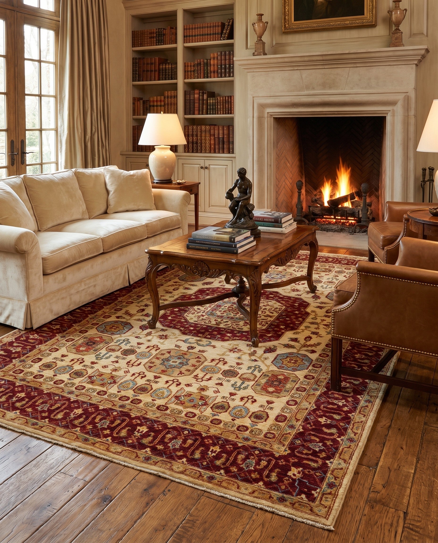 5' 8 x 8' Hand Knotted Mamluk Ziegler Rug