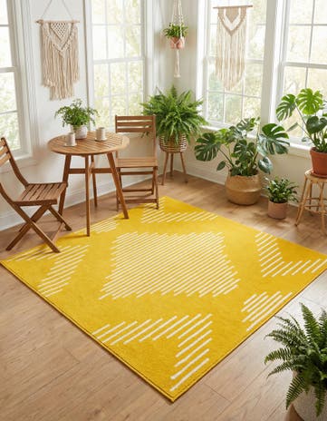 Yellow Kai Square Rug