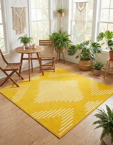 Yellow Kai Square Rug