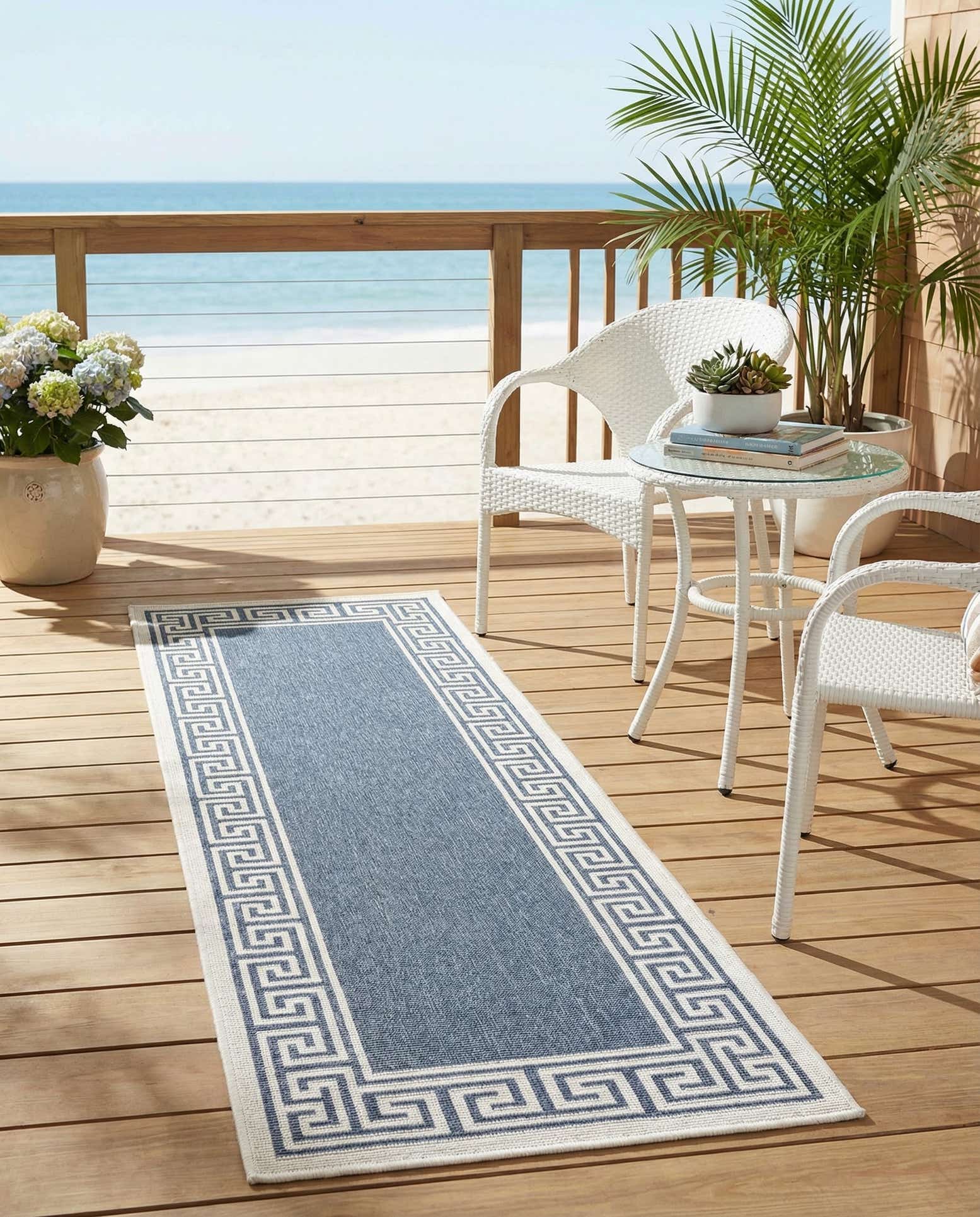 2' x 6' Easy-Clean Coastal Indoor / Outdoor Runner Rug