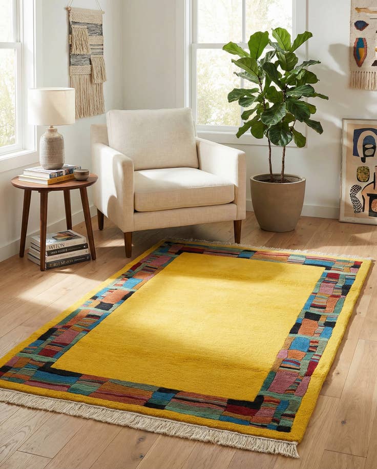 Detail image of 3' 1 x 4' 8 Hand Knotted Tibet Wool Rug