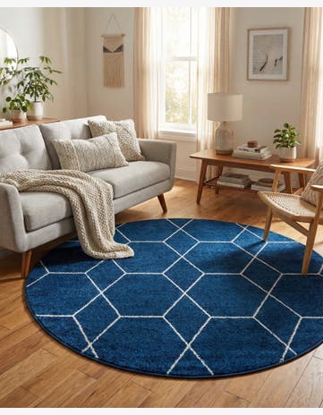 6' x 6' Trellis Frieze Round Rug
