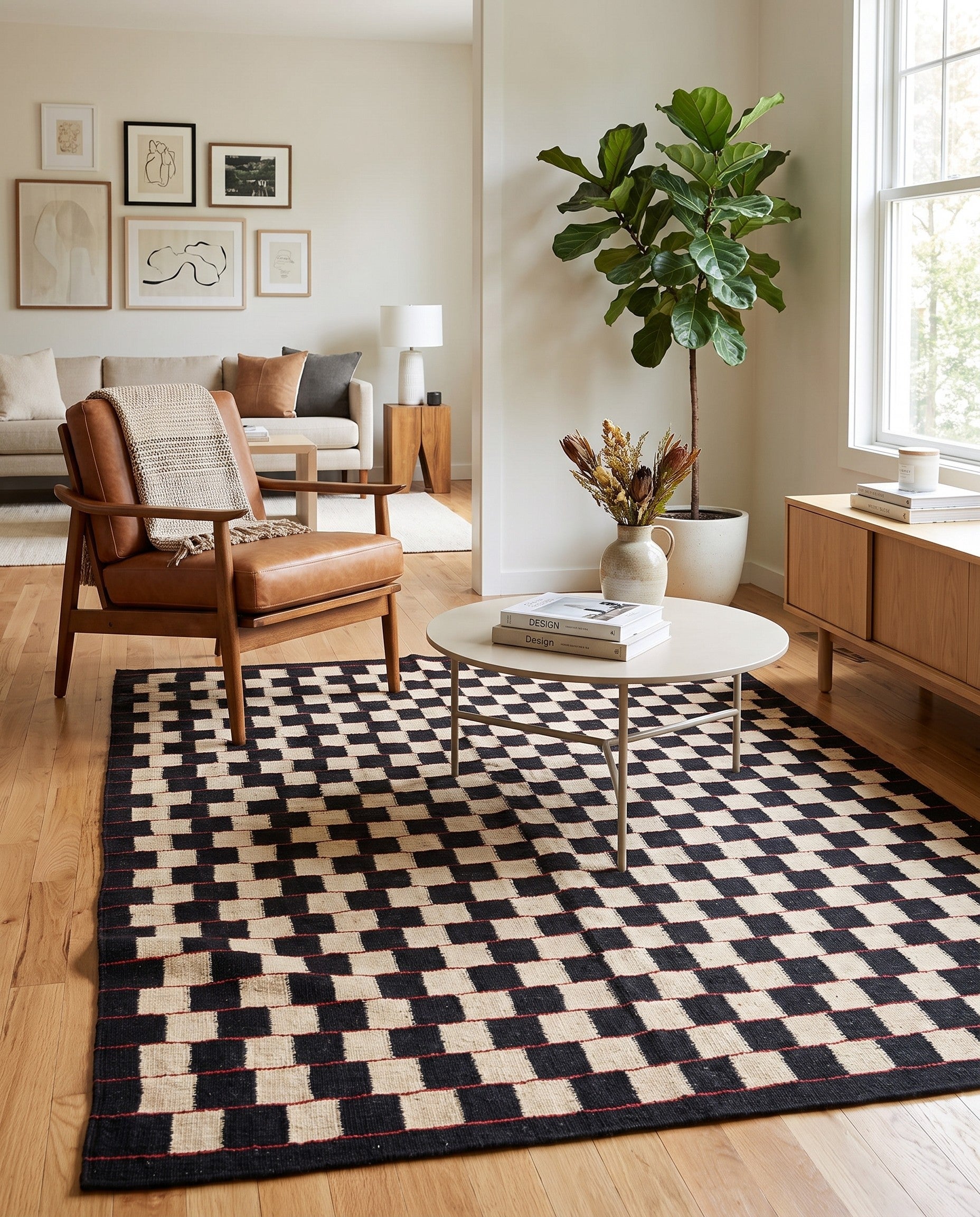5' 2 x 6' 3 Hand Woven Kilim Modern Wool Rug