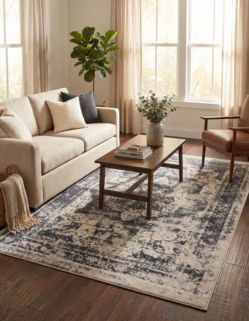 Slate Blue and Ivory Monaco Rug