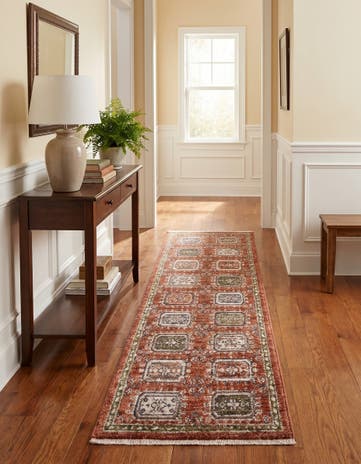 Terracotta Rust Red Grand Tradition Runner Rug