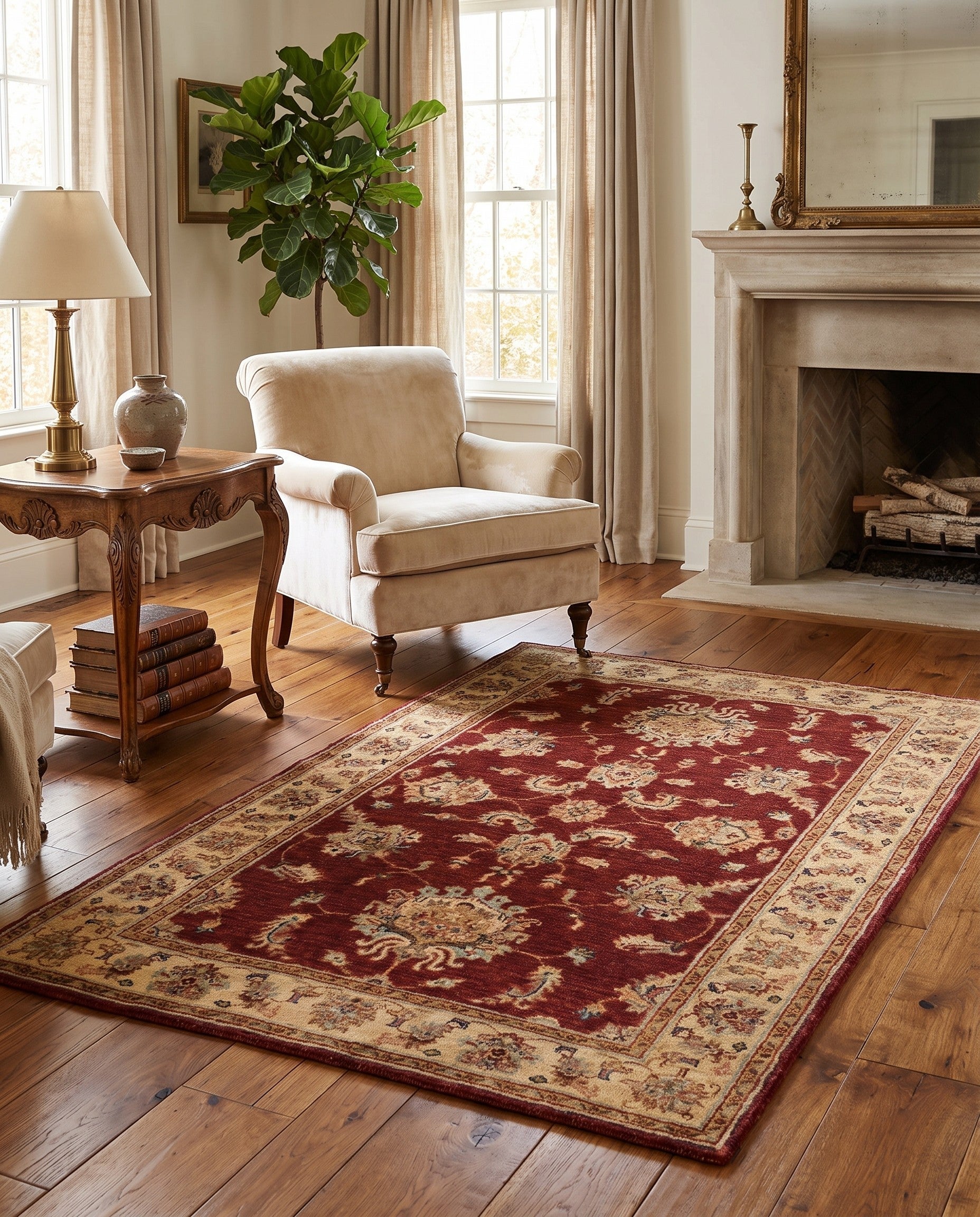 3' 5 x 5' 1 Hand Knotted Ziegler Rug