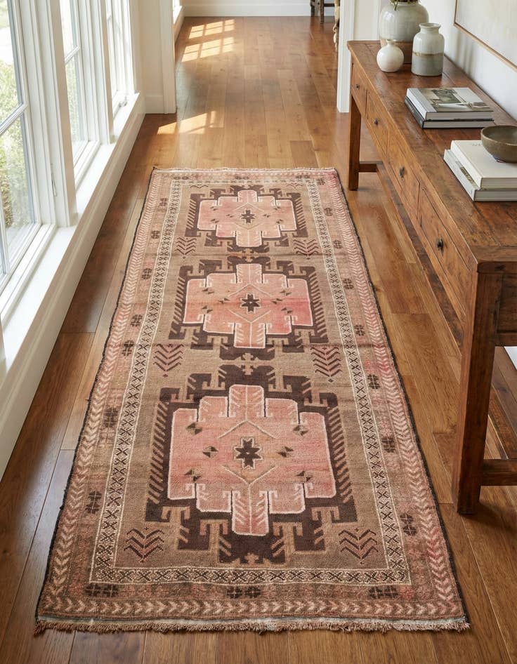 Detail image of 3' 2 x 7' 1 Hand Knotted Ultra Vintage Persian Wool Runner Rug