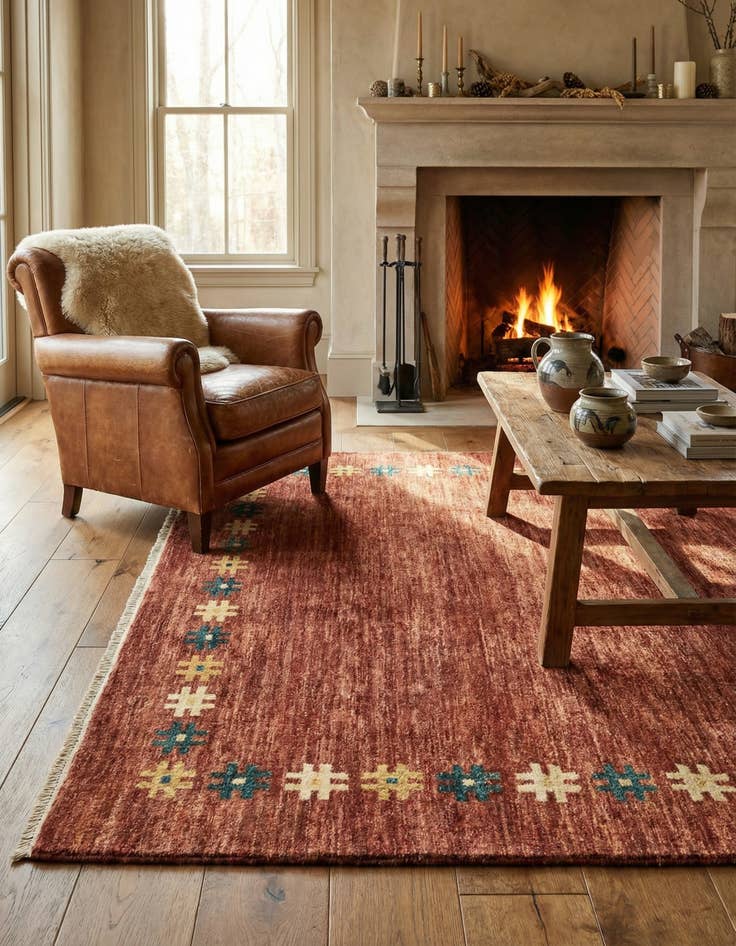 Detail image of 4' x 6' 1 Gabbeh Wool Rug