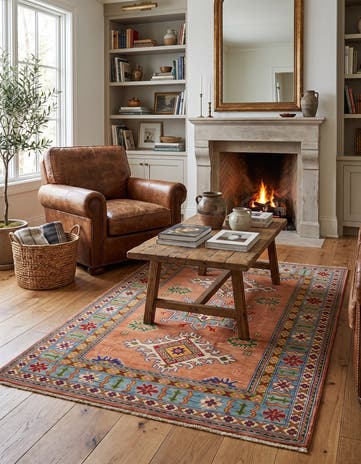 4' 1 x 5' 11 Hand Knotted Kazak Rug