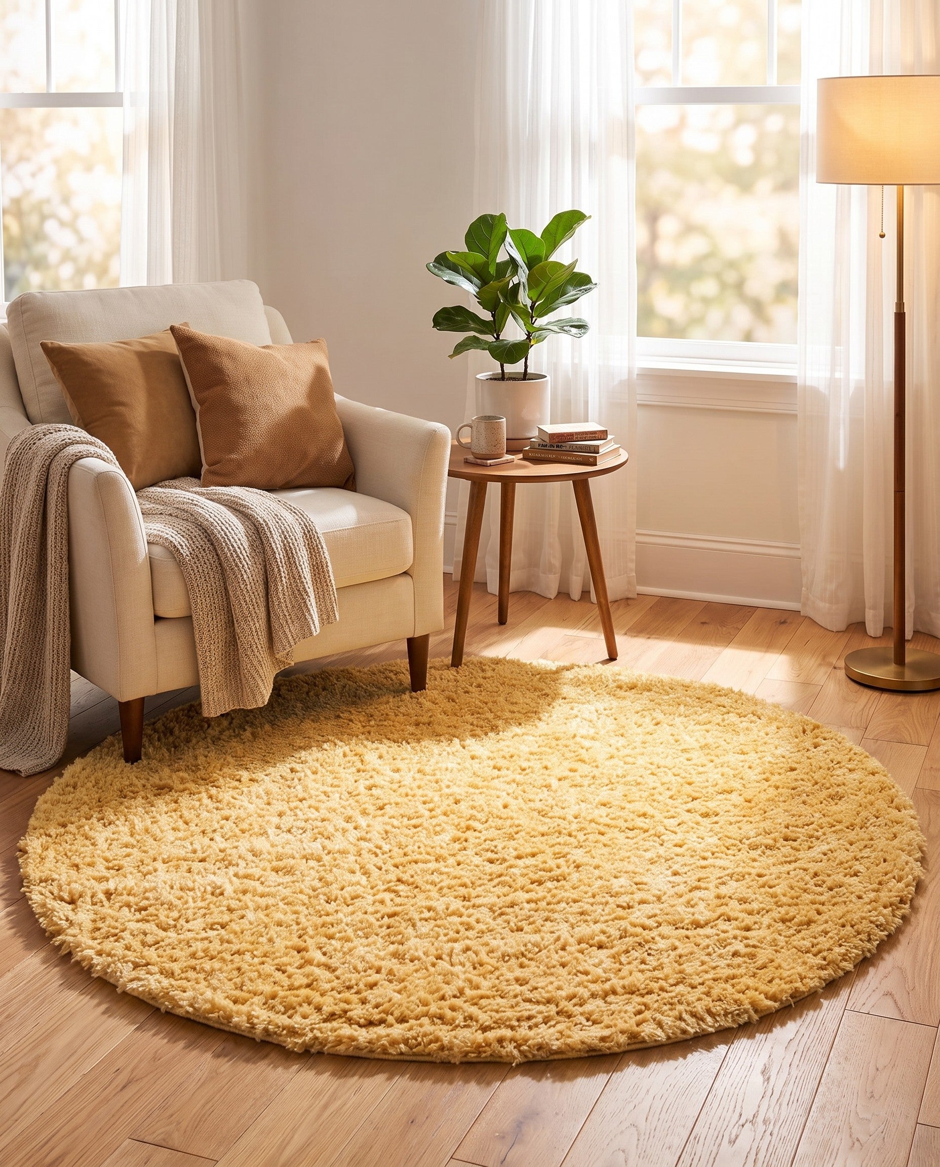 6' x 6' Zermatt Shag Round Rug