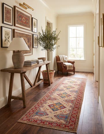 2' 9 x 9' 5 Hand Knotted Kazak Runner Rug