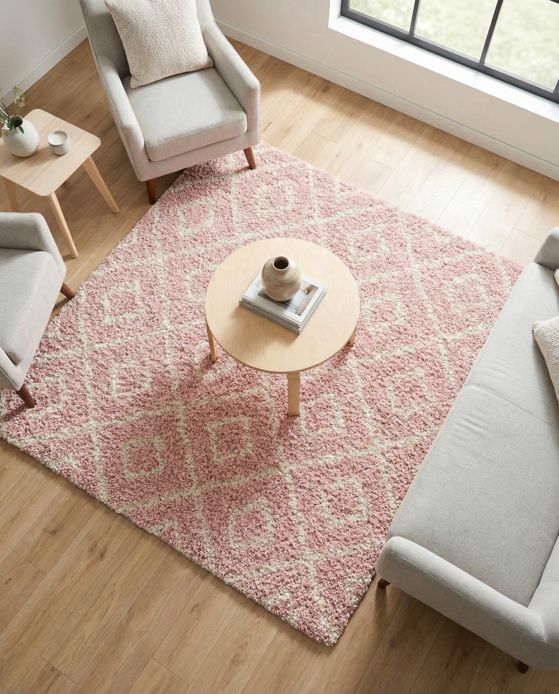 Primary image 6' x 6' Trellis Shag Square Rug