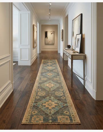 1' 9 x 11' 10 Hand Knotted Oushak Wool Runner Rug