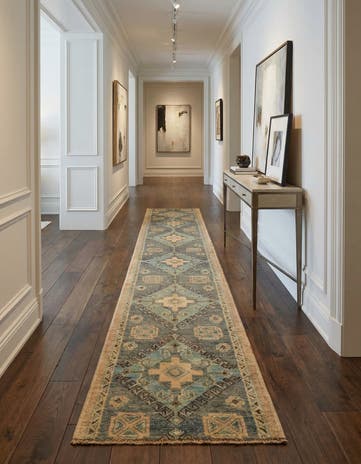 1' 9 x 11' 10 Hand Knotted Oushak Wool Runner Rug