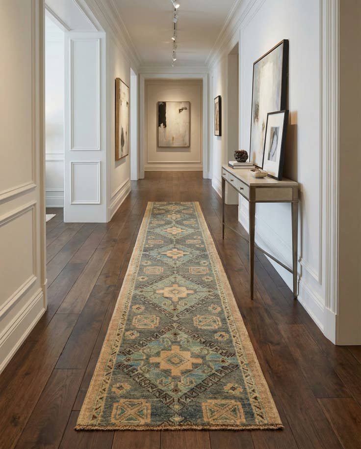 Detail image of 1' 9 x 11' 10 Hand Knotted Oushak Wool Runner Rug