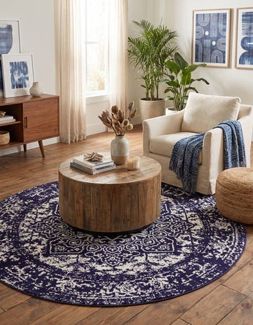 Navy Blue Arlington Round Rug