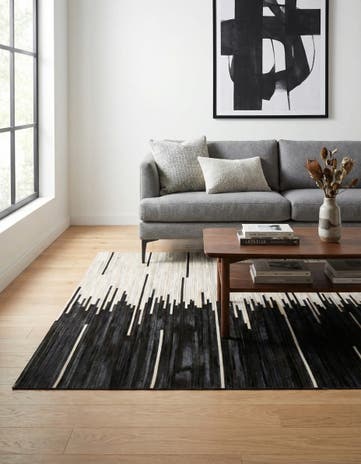 4' 1 x 6' 1 Cowhide Leather Rug