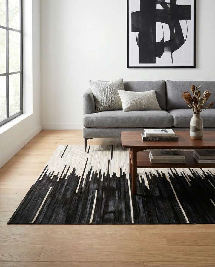 4' 1 x 6' 1 Cowhide Leather Rug