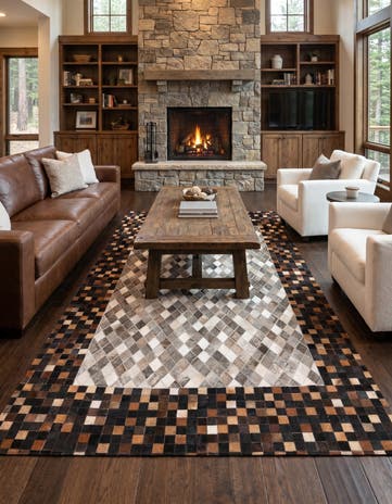 5' x 8' Cowhide Leather Rug