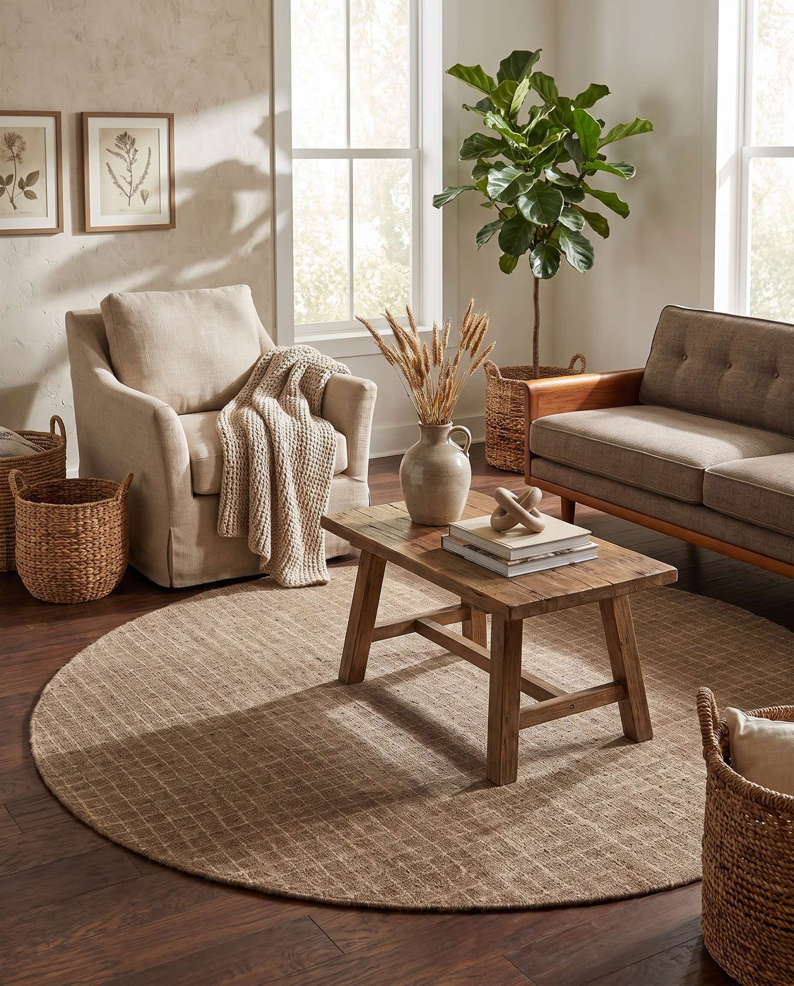 8' x 8' Heritage Line Wool Round Rug